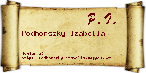 Podhorszky Izabella névjegykártya